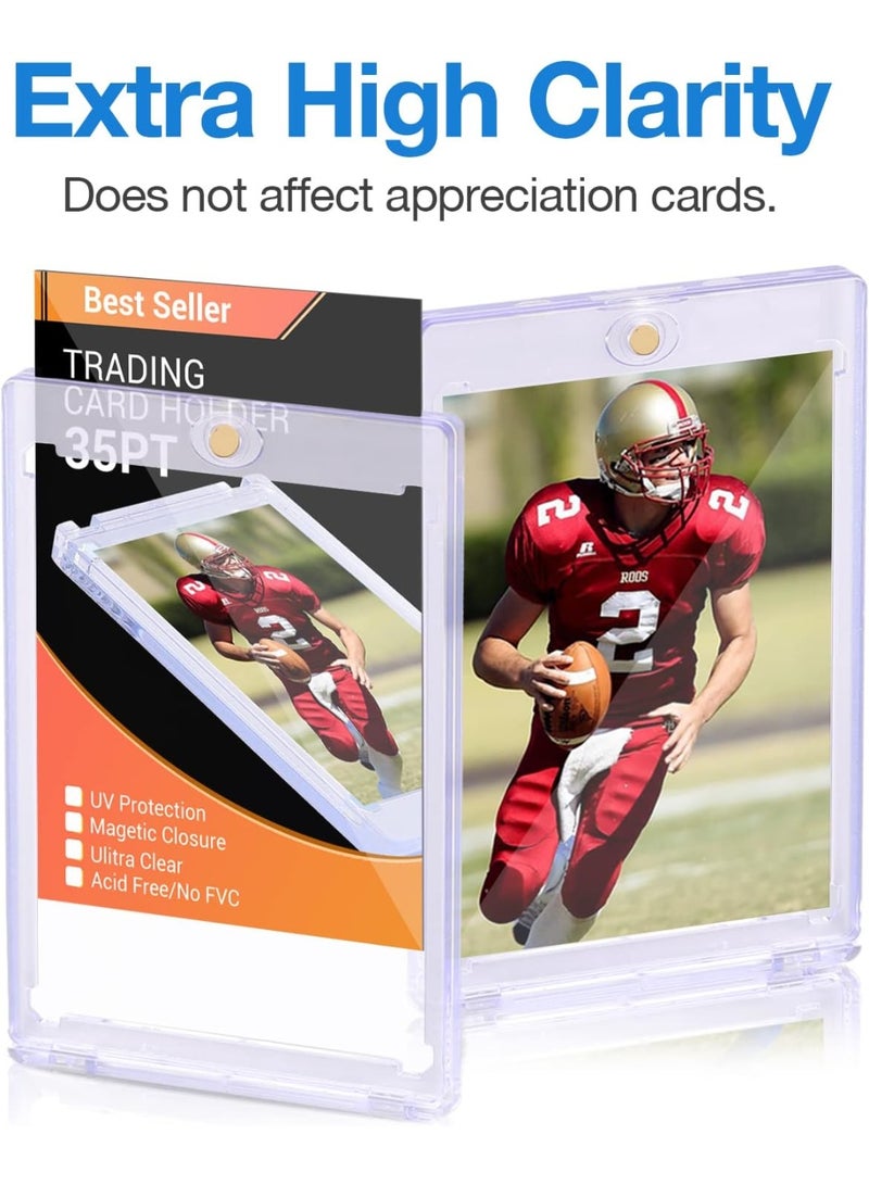 Bukela 20 Pack Magnetic Card Holder, 35PT Magnetic Baseball Trading Card Holder, Hard Acrylic Card Cases, Card Protector for Game Baseball Sports Card, Fit for Standard Card - Image 3
